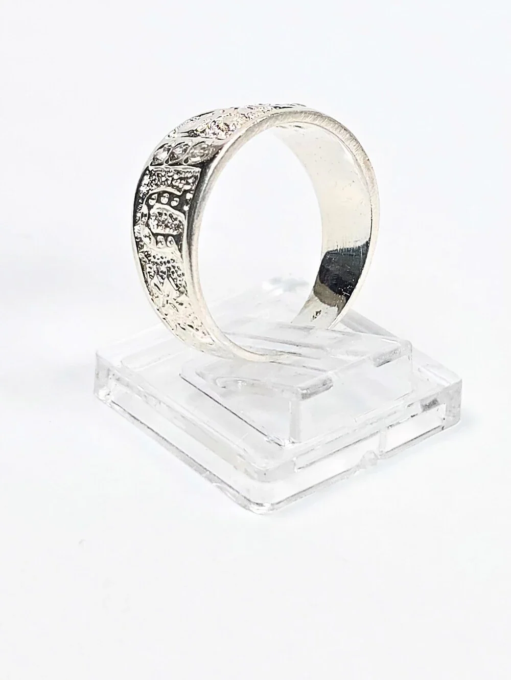 Lucky Symbols Wide Band Ring CZ 925 Sterling Silver Anillo de la Suerte